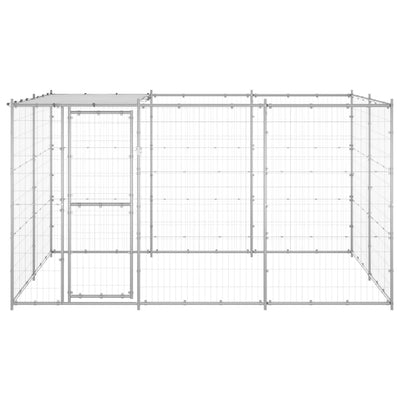 Andala Pets Outdoor Dog Kennel Galvanised Steel with Roof 7.26 m