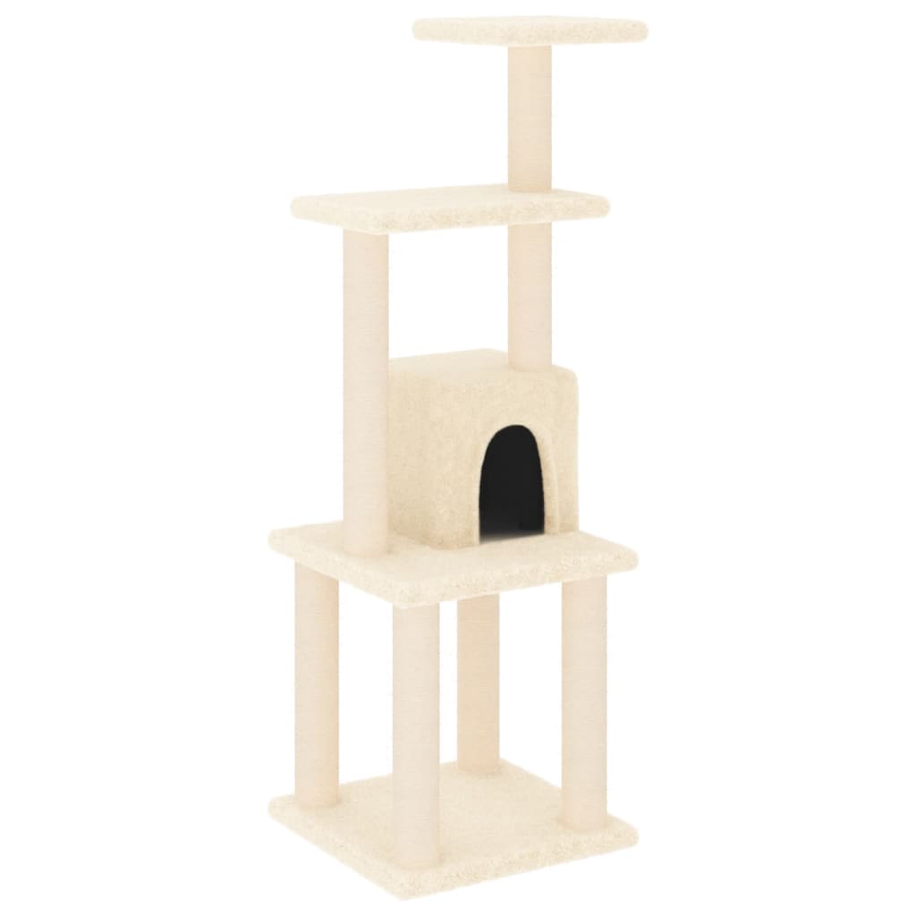 Andala Pets Cat Tree with Sisal Scratching Posts Cream 105 cm