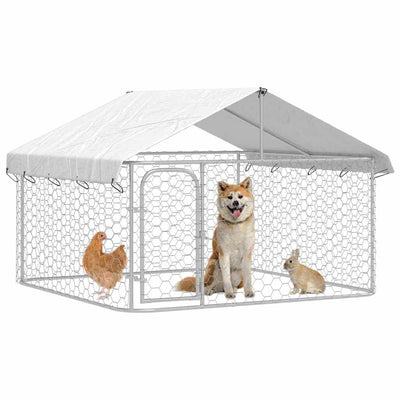 Outdoor Dog Kennel With Door & Roof 200X200X150cm