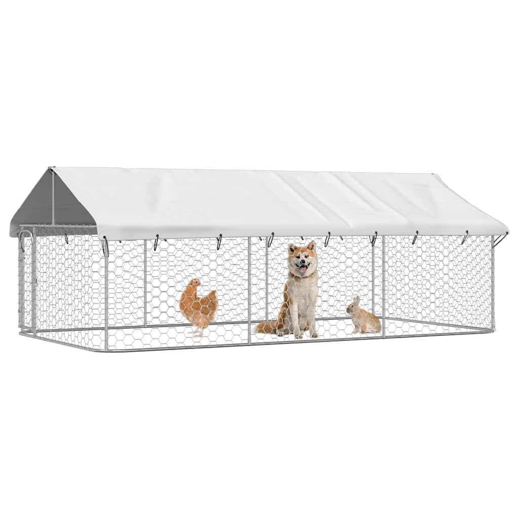 Outdoor Dog Kennel With Roof 400X200X150cm