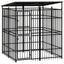 Outdoor Dog Kennel with Roof Steel 3.69 m