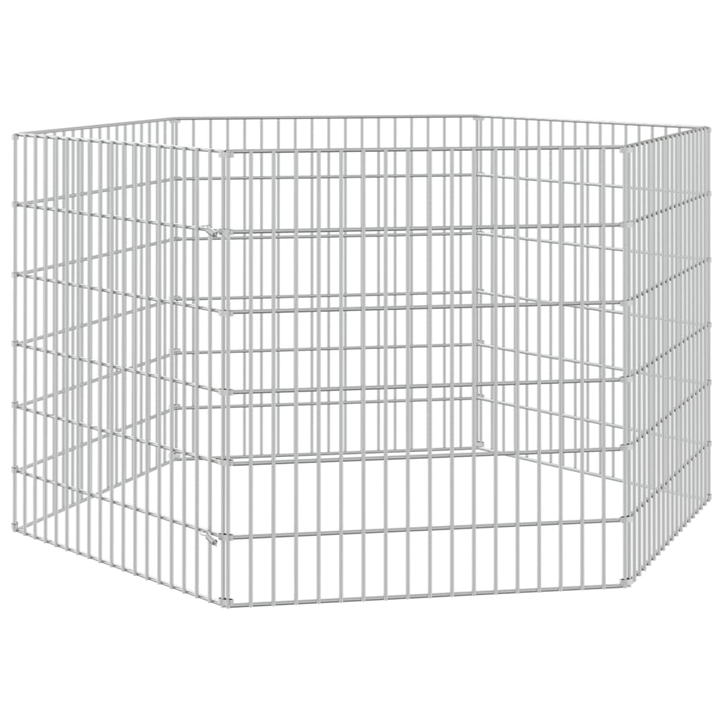 Andala Pets Free Range Animal Enclosure 6-Panel 54x60 cm Galvanised Iron