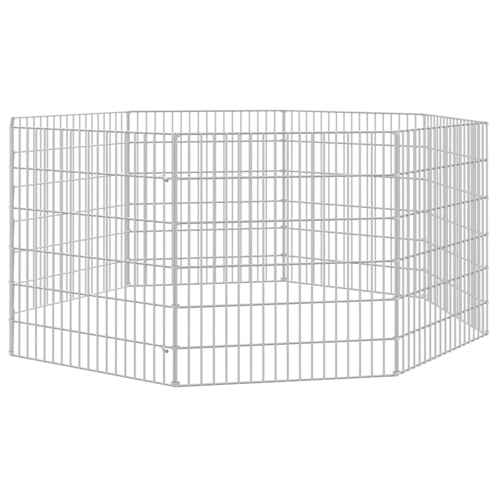 Andala Pets Free Range Animal Enclosure 8-Panel 54x60 cm Galvanised Iron