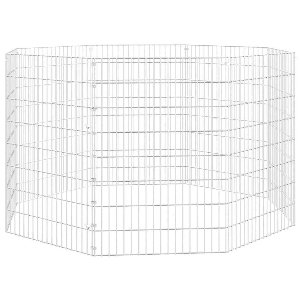 Andala Pets Free Range Animal Enclosure 8-Panel 54x80 cm Galvanised Iron