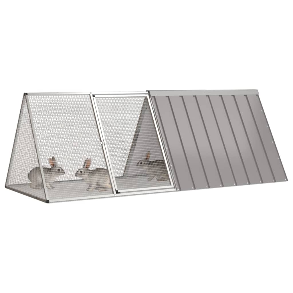 Andala Pets Rabbit Cage Grey 201.5x80.5x71 cm Galvanised Steel