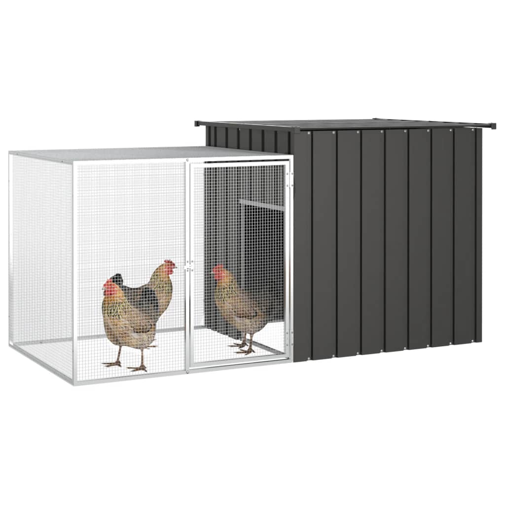 Andala Pets Chicken Cage Anthracite 200x91x100 cm Galvanised Steel