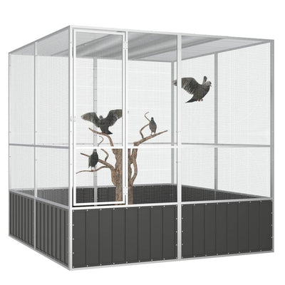 Andala Pets Bird Cage Anthracite 213.5x217.5x211.5 cm Galvanised Steel