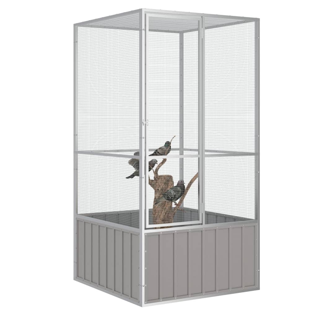 Andala Pets Bird Cage Grey 111x107x211.5 cm Galvanised Steel