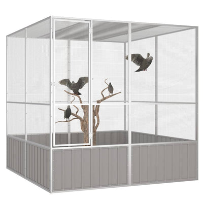 Andala Pets Bird Cage Grey 213.5x217.5x211.5 cm Galvanised Steel