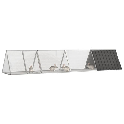 Andala Pets Rabbit Cage Anthracite 403.5x80.5x71 cm Galvanised Steel