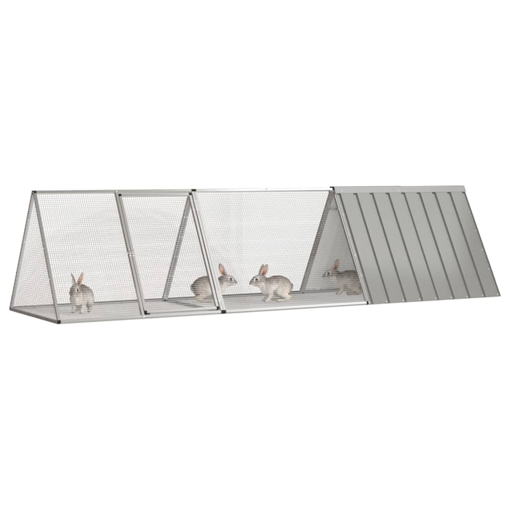 Andala Pets Rabbit Cage Grey 302.5x80.5x71 cm Galvanised Steel