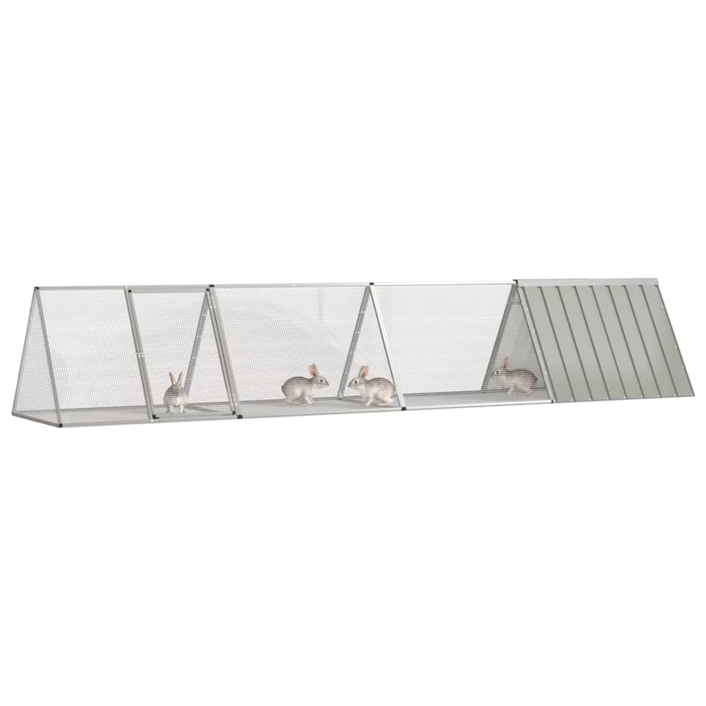 Andala Pets Rabbit Cage Grey 403.5x80.5x71 cm Galvanised Steel