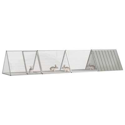 Andala Pets Rabbit Cage Grey 403.5x80.5x71 cm Galvanised Steel