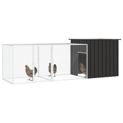 Andala Pets Chicken Cage Anthracite 300x91x100 cm Galvanised Steel