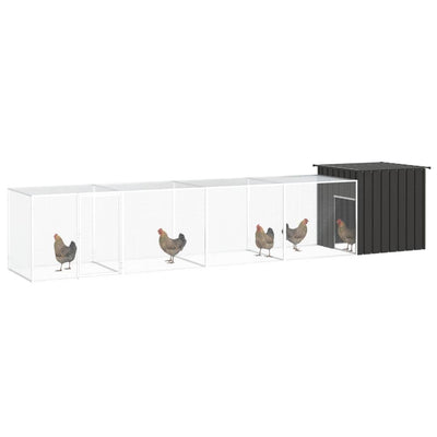 Andala Pets Chicken Cage Anthracite 500x91x100 cm Galvanised Steel