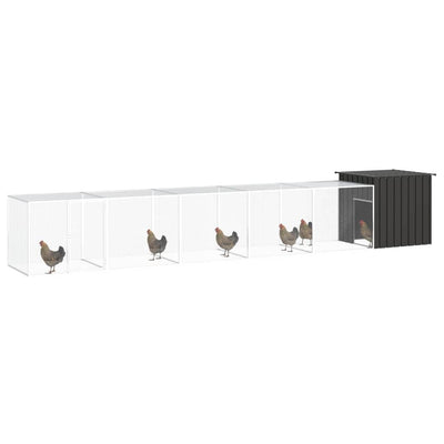 Andala Pets Chicken Cage Anthracite 600x91x100 cm Galvanised Steel