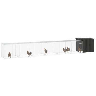 Andala Pets Chicken Cage Anthracite 700x91x100 cm Galvanised Steel