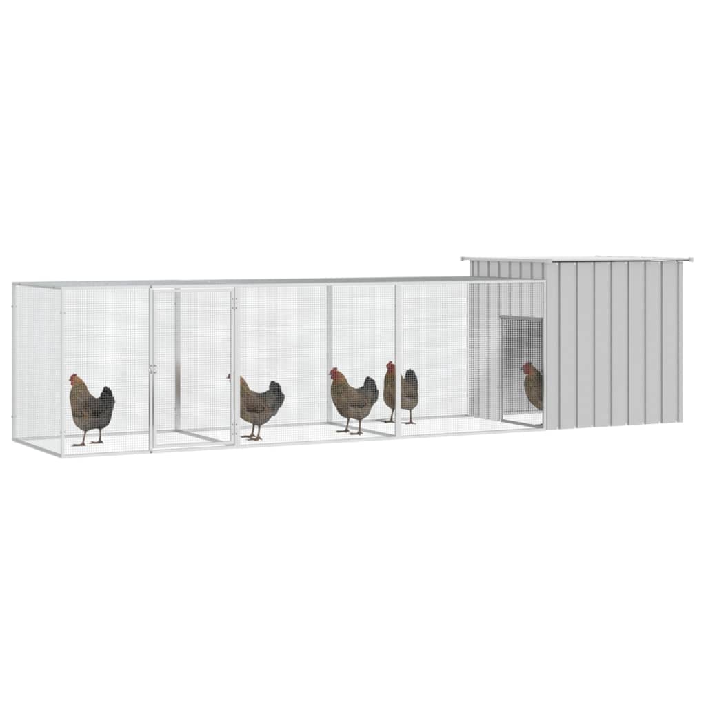 Andala Pets Chicken Cage Grey 400x91x100 cm Galvanised Steel