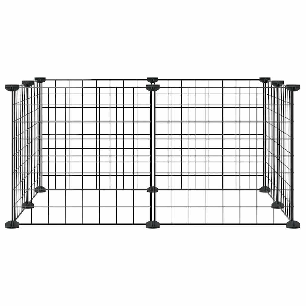 Andala Pets 8-Panel Pet Cage Black 35x35 cm Steel