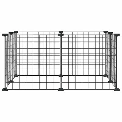 Andala Pets 8-Panel Pet Cage Black 35x35 cm Steel