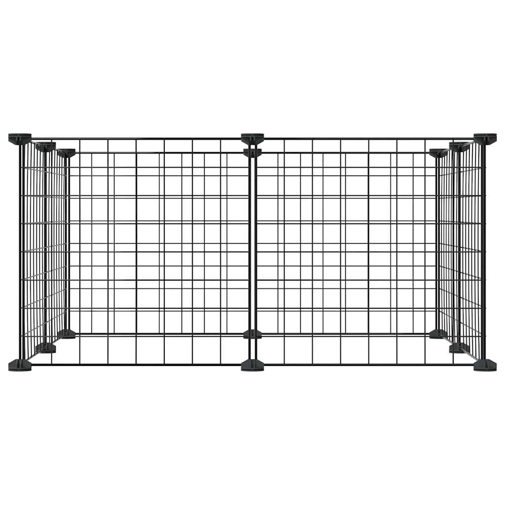 8-Panel Pet Cage Black 35X35cm