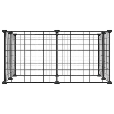 8-Panel Pet Cage Black 35X35cm