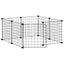 60-Panel Pet Cage With Door Black 35X35cm