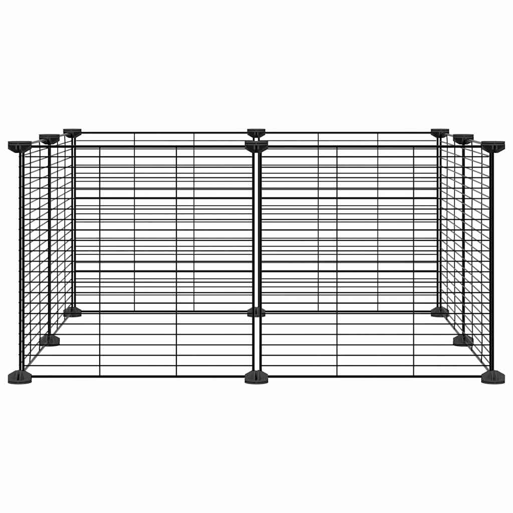 Andala Pets 8-Panel Pet Cage Black 35x35 cm Steel