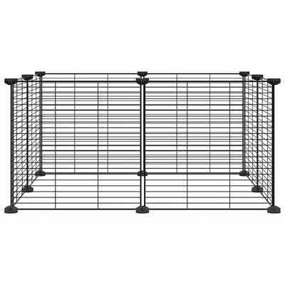 Andala Pets 8-Panel Pet Cage Black 35x35 cm Steel