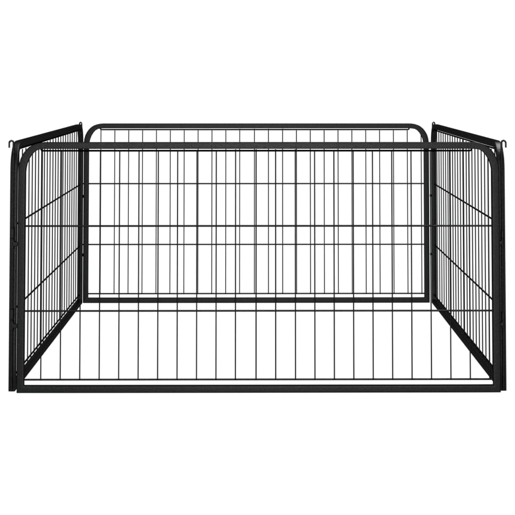 Andala Pets Dog Playpen 4 Panels Black 100x50 cm Powder-coated Steel