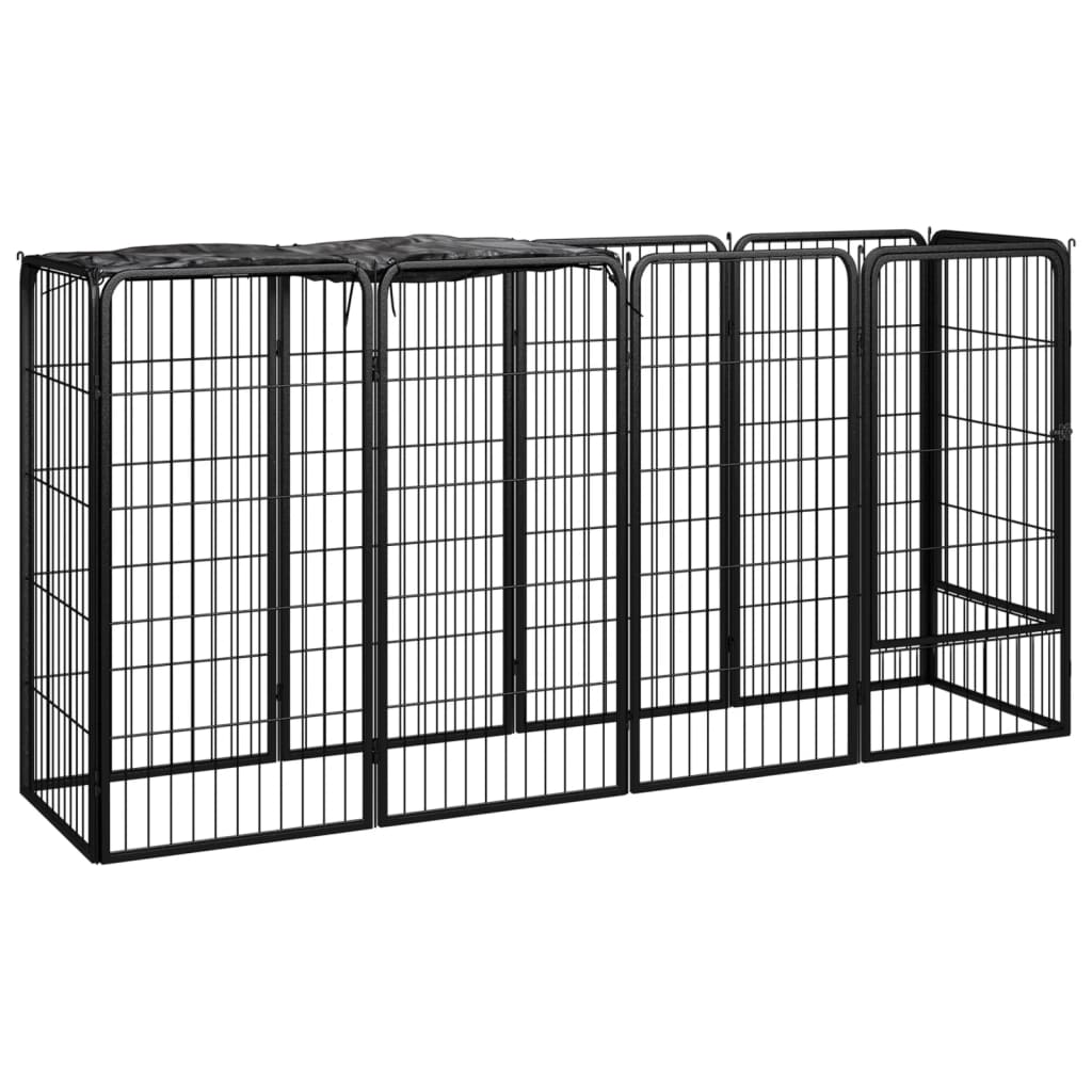 Andala Pets 10-Panel Dog Playpen Black 50x100 cm Powder-coated Steel