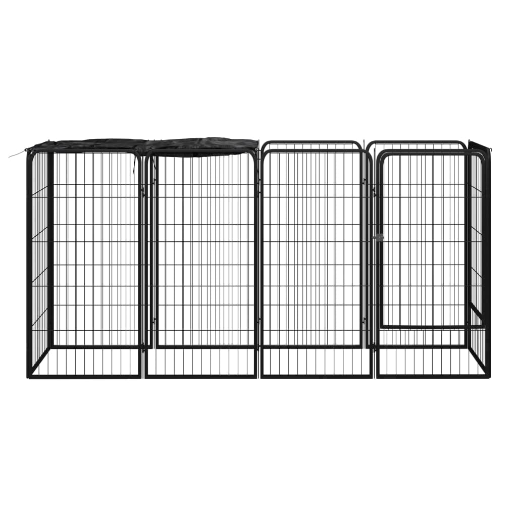 Andala Pets 10-Panel Dog Playpen Black 50x100 cm Powder-coated Steel