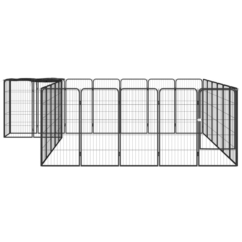 Andala Pets 26-Panel Dog Playpen Black 50x100 cm Powder-coated Steel