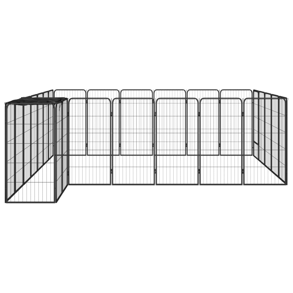 Andala Pets Dog Playpen 6 Panels Black 50x100 cm Powder-coated Steel