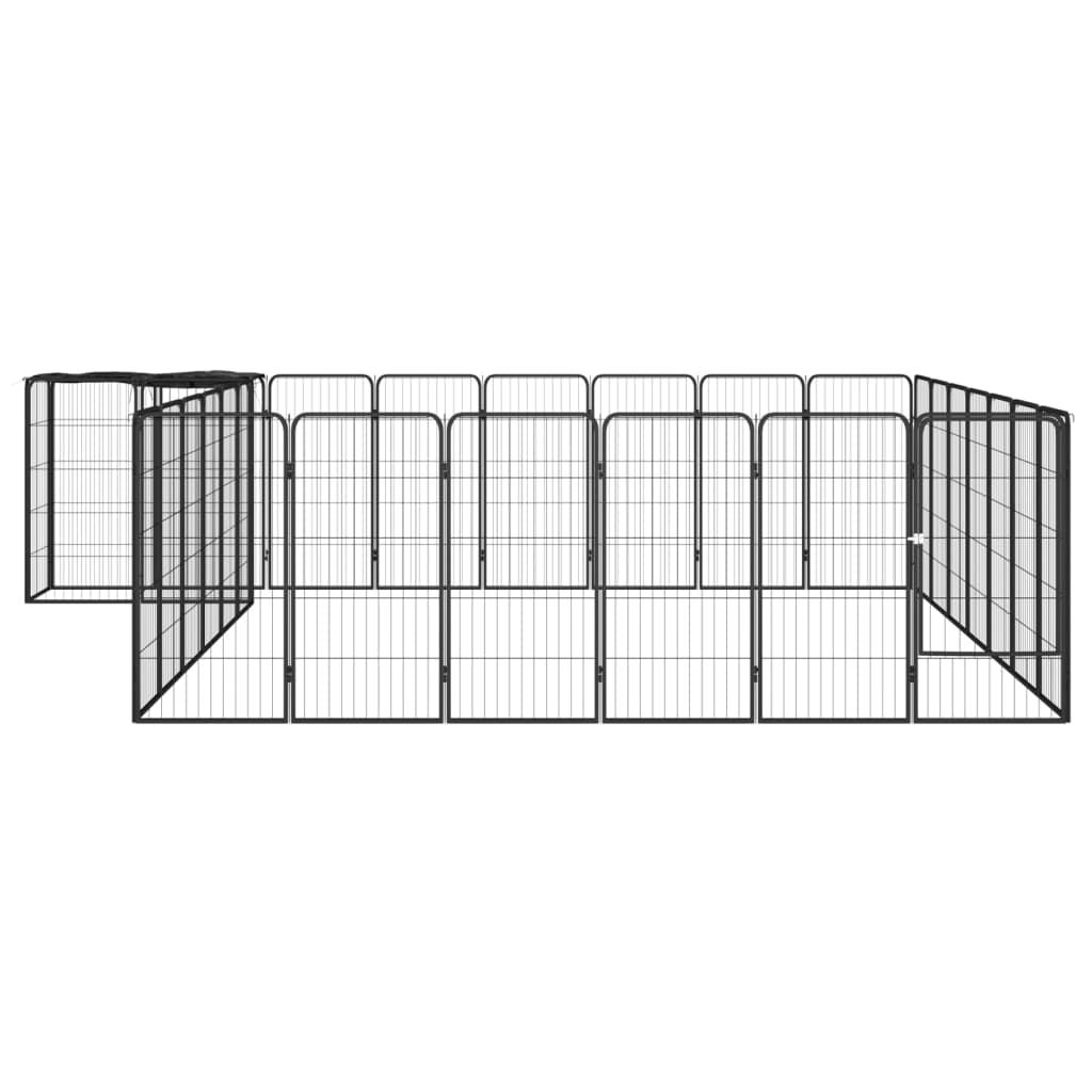 Andala Pets 30-Panel Dog Playpen Black 50x100 cm Powder-coated Steel