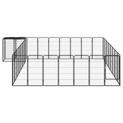 Andala Pets 34-Panel Dog Playpen Black 50x100 cm Powder-coated Steel