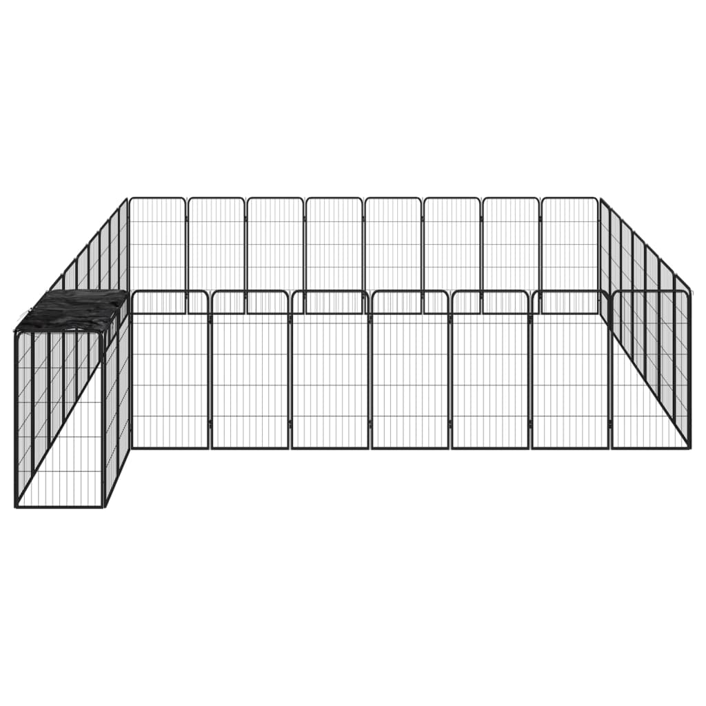 Andala Pets Dog Playpen 4 Panels Black 100x50 cm Powder-coated Steel