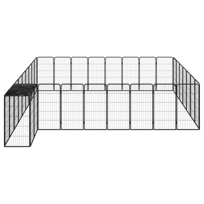 Andala Pets Dog Playpen 4 Panels Black 100x50 cm Powder-coated Steel