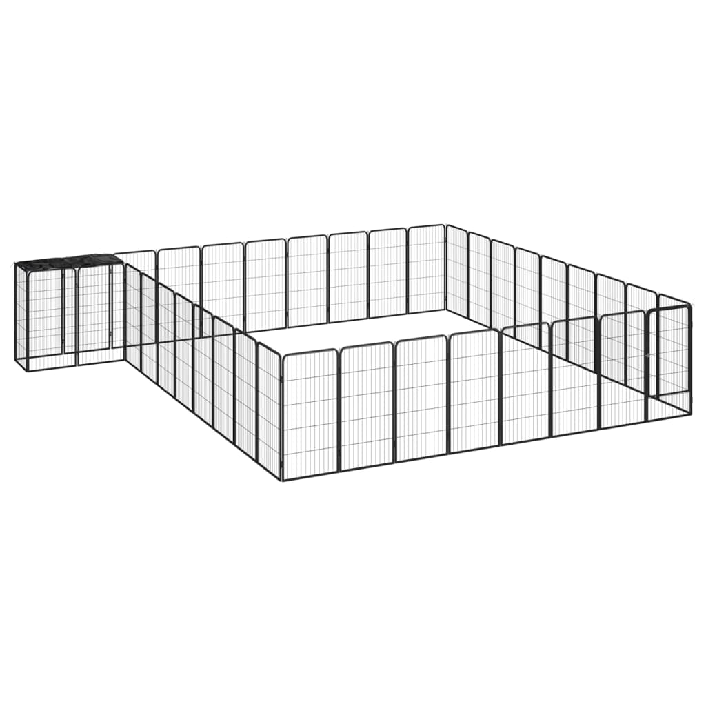 Andala Pets 38-Panel Dog Playpen Black 50x100 cm Powder-coated Steel