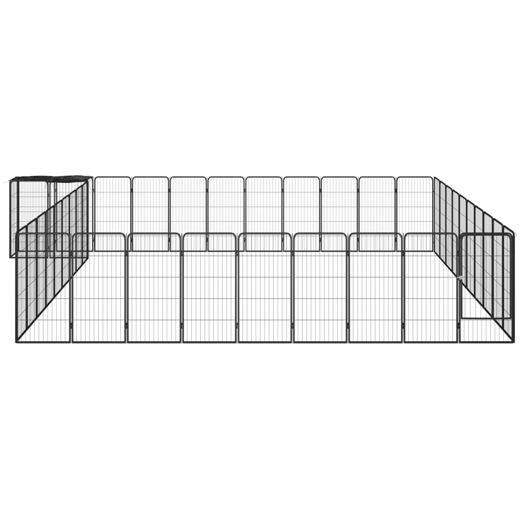 Andala Pets 42-Panel Dog Playpen Black 50x100 cm Powder-coated Steel