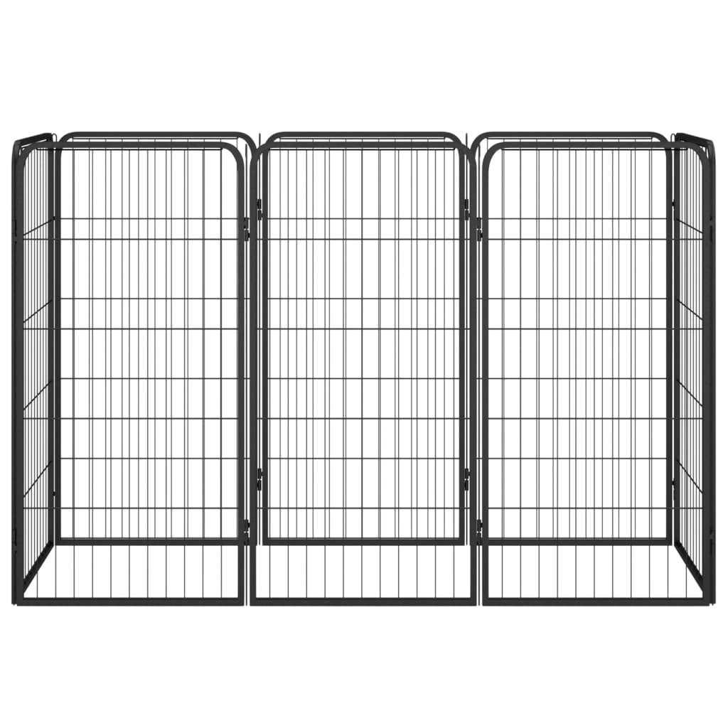 Andala Pets 8-Panel Dog Playpen Black 50x100 cm Powder-coated Steel