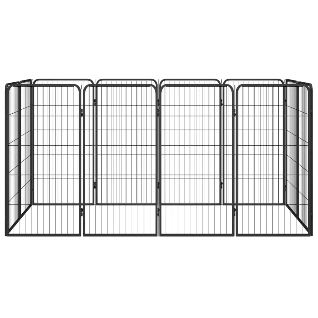 Andala Pets 12-Panel Dog Playpen Black 50x100 cm Powder-coated Steel