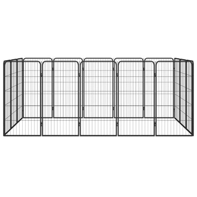 Andala Pets 16-Panel Dog Playpen Black 50x100 cm Powder-coated Steel