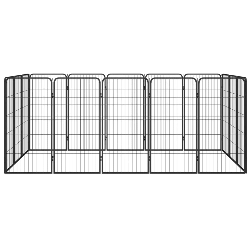 Andala Pets 16-Panel Dog Playpen Black 50x100 cm Powder-coated Steel