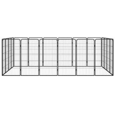 20-Panel Dog Playpen Black 50x100 cm