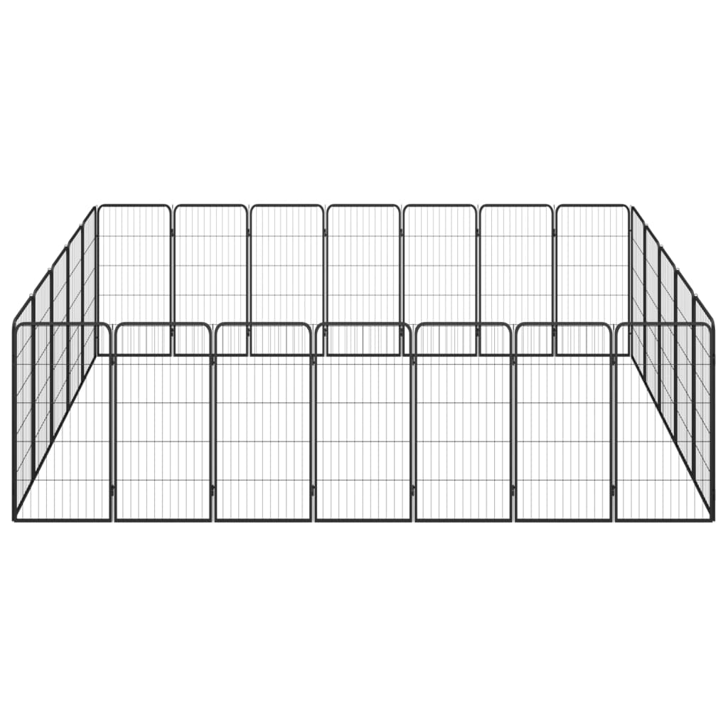 Andala Pets 24-Panel Dog Playpen Black 50x100 cm Powder-coated Steel