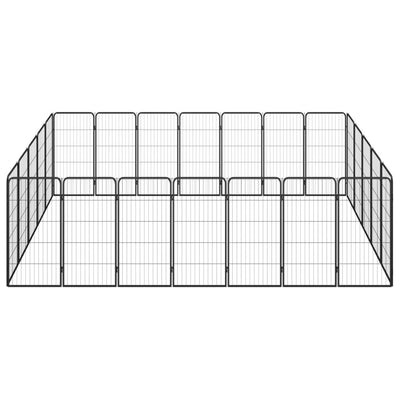 Andala Pets 24-Panel Dog Playpen Black 50x100 cm Powder-coated Steel