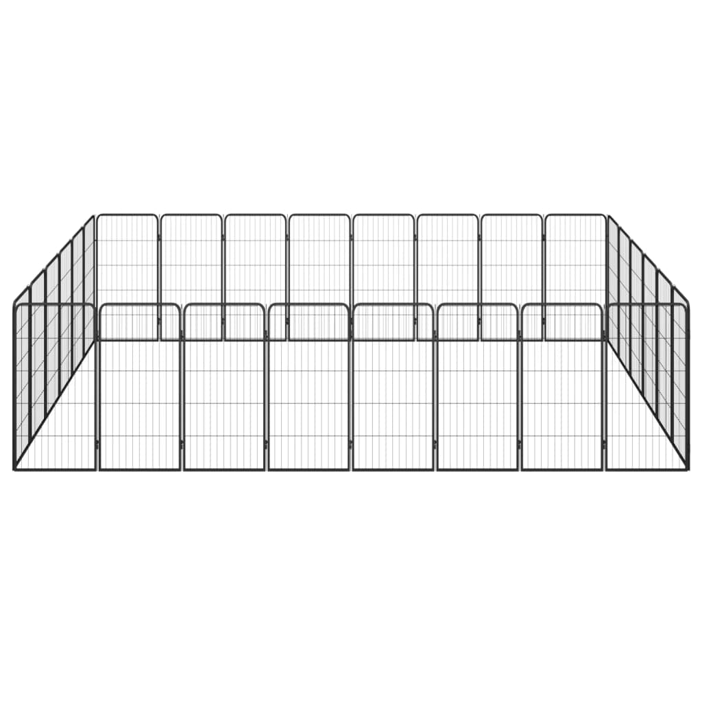 Andala Pets 28-Panel Dog Playpen Black 50x100 cm Powder-coated Steel