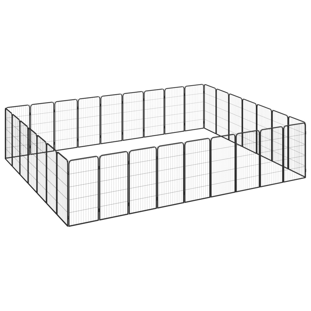 Andala Pets 32-Panel Dog Playpen Black 50x100 cm Powder-coated Steel