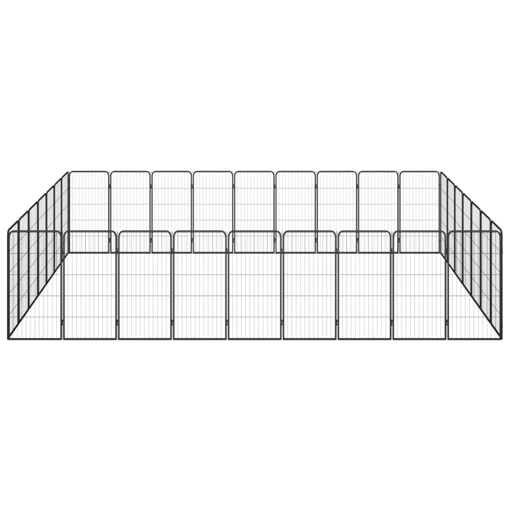 Andala Pets 32-Panel Dog Playpen Black 50x100 cm Powder-coated Steel